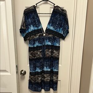 Cristinalove Blue and Black Patterned Dress
